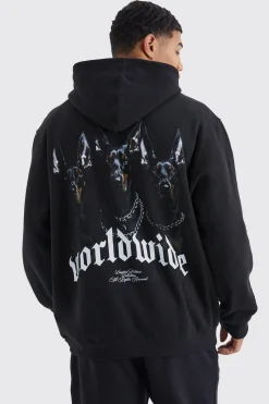 Oversized Worldwide Graphic Hoodie | BoohooMAN UK