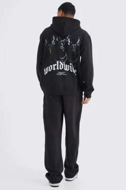Oversized Worldwide Graphic Hoodie | BoohooMAN UK