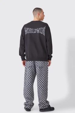 Oversized Worldwide Graphic Sweatshirt | BoohooMAN UK