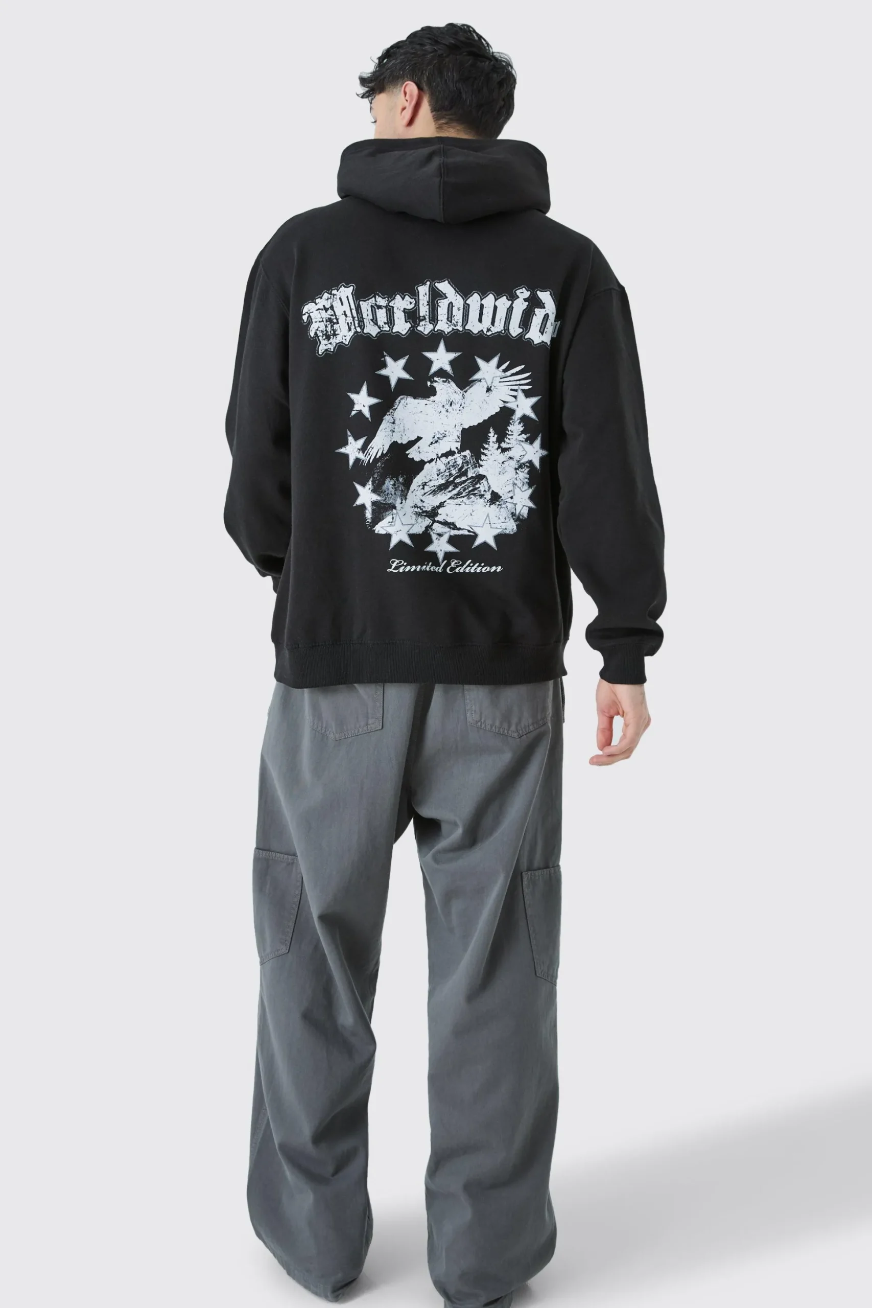 Oversized Worldwide Graphic Hoodie | BoohooMAN UK