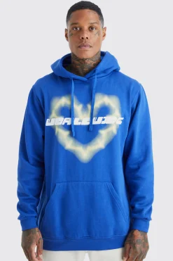 Oversized Worldwide Heart Hoodie | BoohooMAN UK