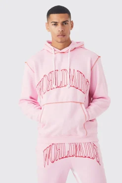 Oversized Worldwide Hooded Gusset Tracksuit | BoohooMAN UK