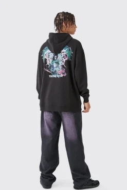 Oversized Worldwide Skull Graphic Hoodie | BoohooMAN UK