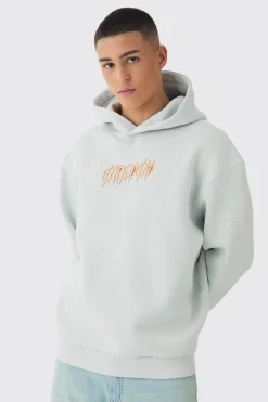 Oversized Worldwide Tattoo Back Graphic Hoodie | BoohooMAN UK