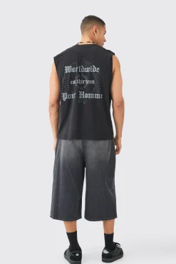 Oversized Worldwide Text Tank | BoohooMAN UK