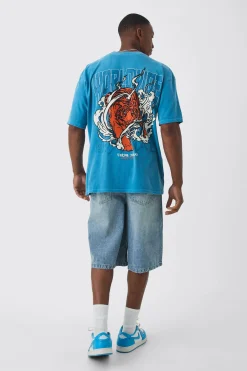 Oversized Worldwide Tiger Wash Graphic T-shirt | BoohooMAN UK