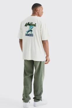 Oversized Worldwide Varsity Badge T-shirt | BoohooMAN UK