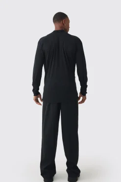 Oversized Wrap Long Sleeve Shirt | BoohooMAN UK