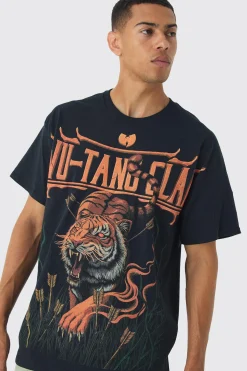 Oversized Wu-tang Over Seams License Print T-Shirt | BoohooMAN UK