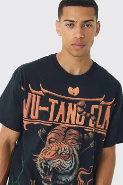 Oversized Wu-tang Over Seams License Print T-Shirt | BoohooMAN UK