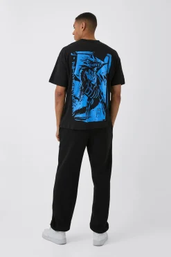 Oversized YuGiOh Blue Eyes Anime License Print T-Shirt | BoohooMAN UK