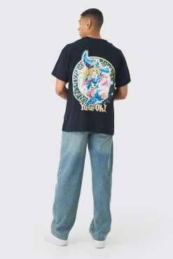 Oversized Yugioh Dark Magician Girl Anime License Print T-shirt | BoohooMAN UK