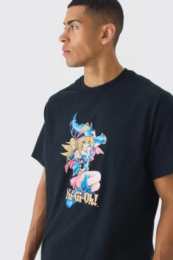 Oversized Yugioh Dark Magician Girl Anime License Print T-shirt | BoohooMAN UK