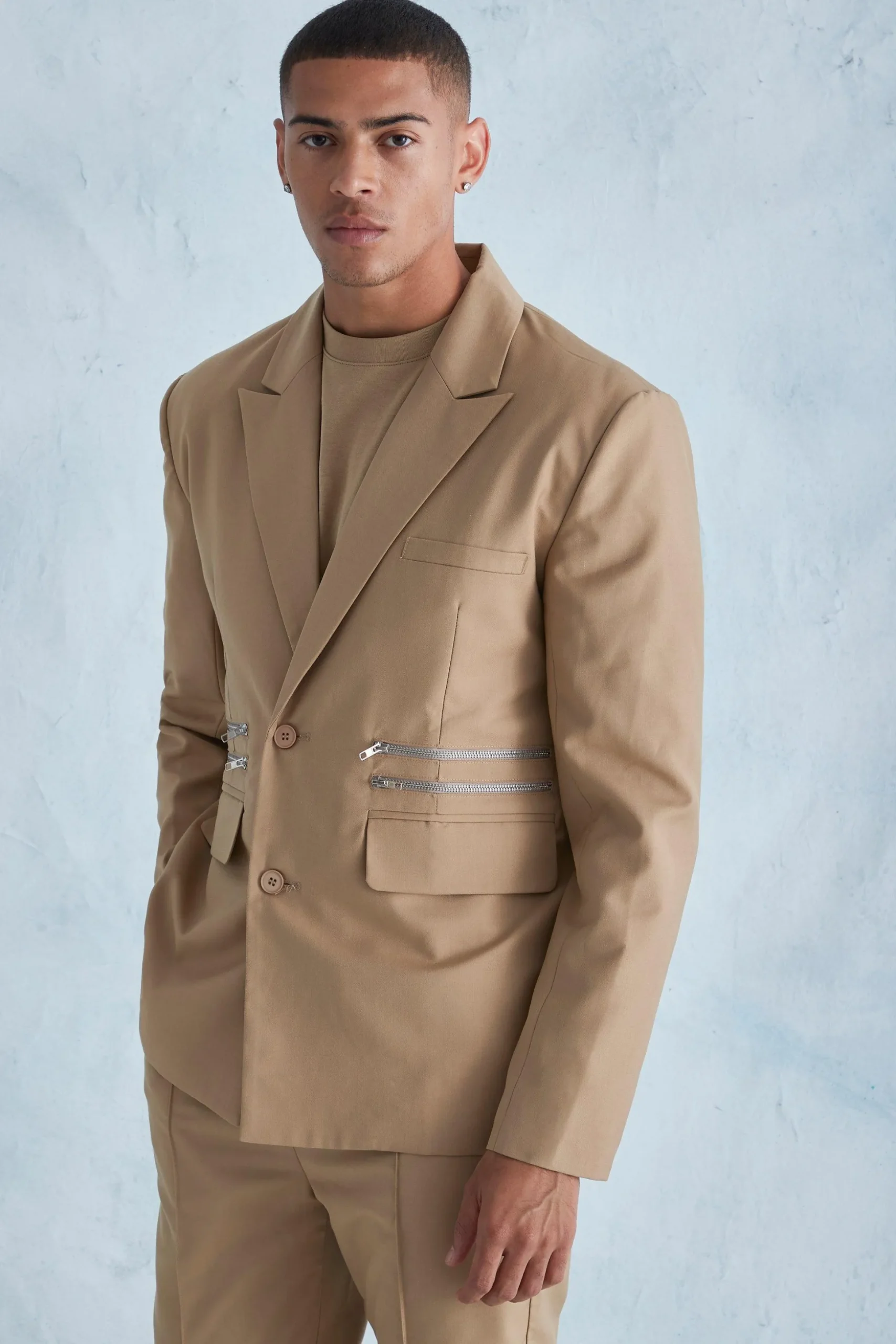 Oversized Zip Pocket Suit | BoohooMAN UK
