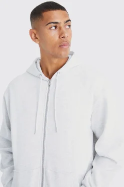 Oversized Zip Through Hoodie | BoohooMAN UK
