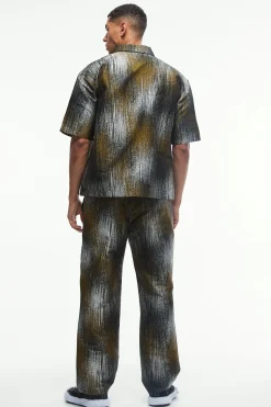 Oversized Zip Through Jacquard & Trouser Set | BoohooMAN UK