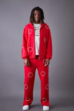 Oversized Zip Through Man Dash Split Hem Tracksuit | BoohooMAN UK