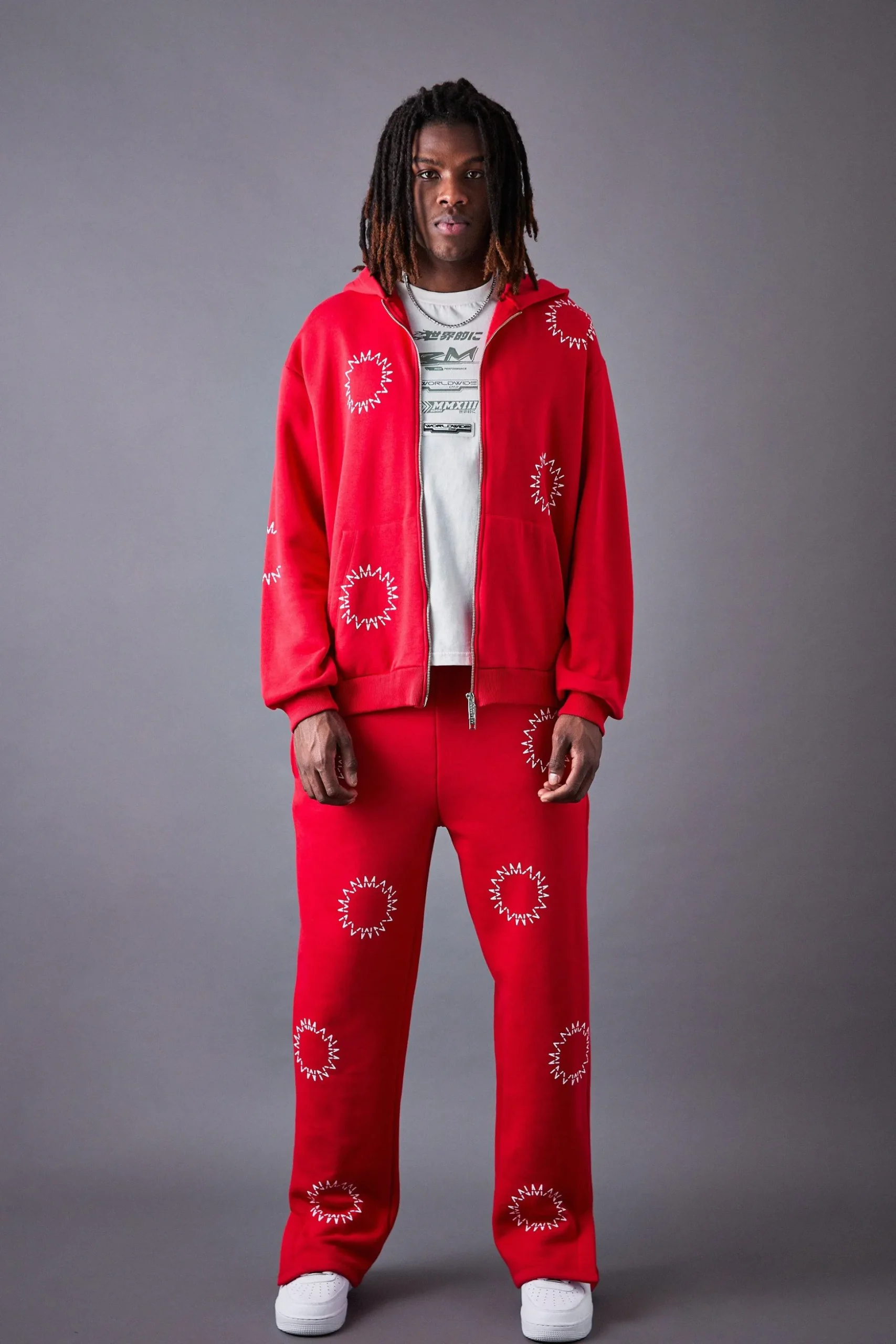 Oversized Zip Through Man Dash Split Hem Tracksuit | BoohooMAN UK