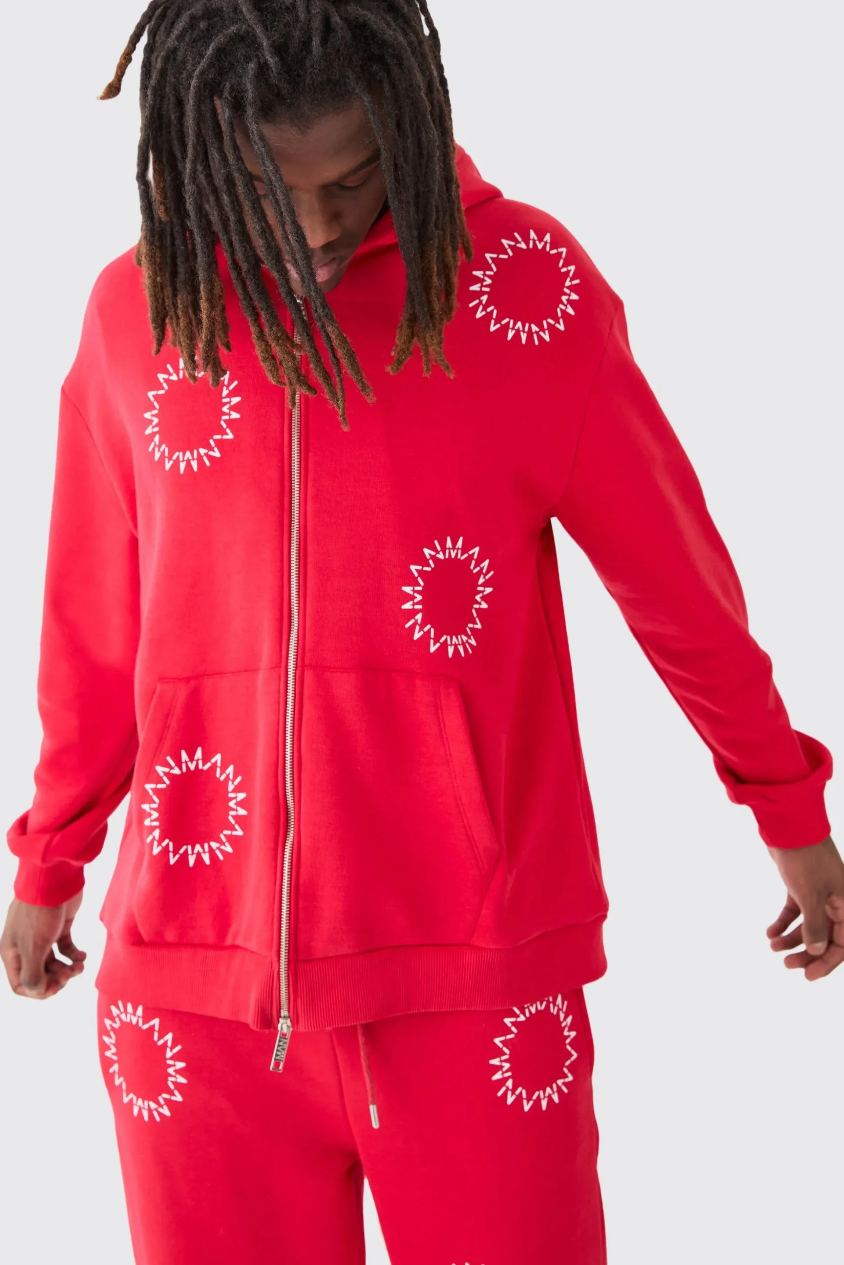 Oversized Zip Through Man Dash Split Hem Tracksuit | BoohooMAN UK