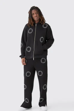 Oversized Zip Through Man Dash Split Hem Tracksuit | BoohooMAN UK