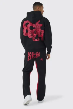 Oversized Zip Through OFCL Gusset Hooded Tracksuit | BoohooMAN UK
