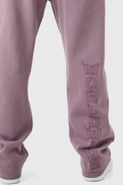 Oversized Zip Through Open Hem Applique Tracksuit | BoohooMAN UK