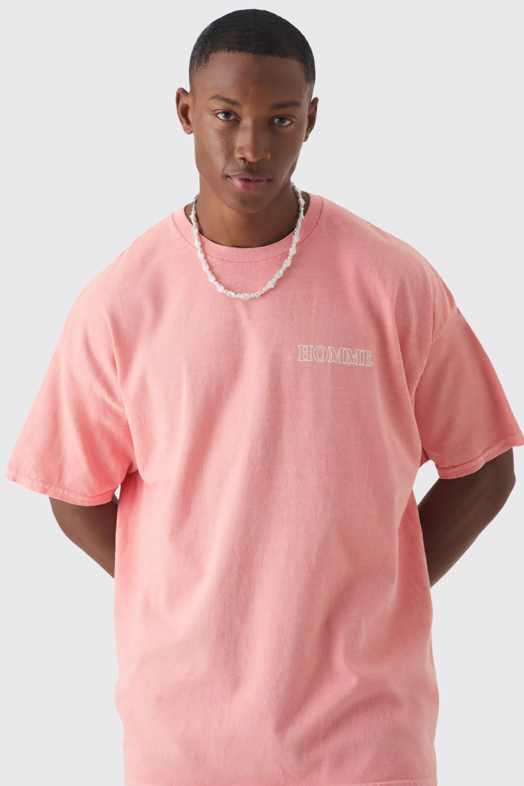Overszied Homme Wash Print T-shirt | BoohooMAN UK