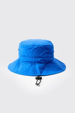 Packable Bucket Hat In Cobalt | BoohooMAN UK