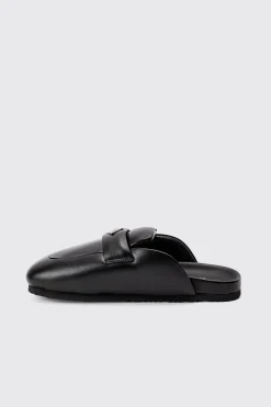 Padded Man Tab Mule In Black | BoohooMAN UK