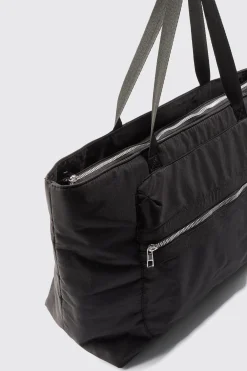 Padded Nylon Tote Bag | BoohooMAN UK