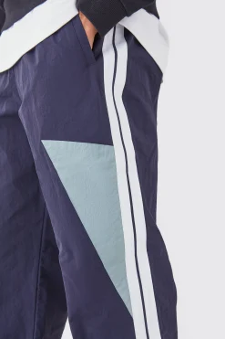 Pannelled Wide Leg Track Pants | BoohooMAN UK