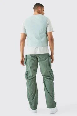 Parachute Multi Pocket Fixed Waist Trouser | BoohooMAN UK