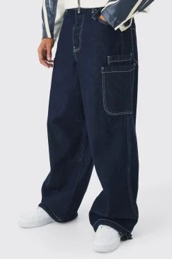 Parachute Rigid Indigo Denim Jeans | BoohooMAN UK