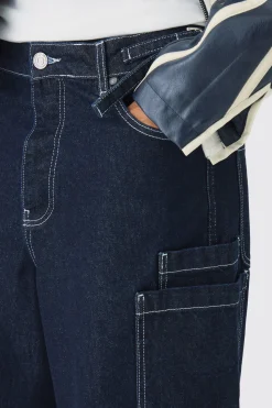 Parachute Rigid Indigo Denim Jeans | BoohooMAN UK