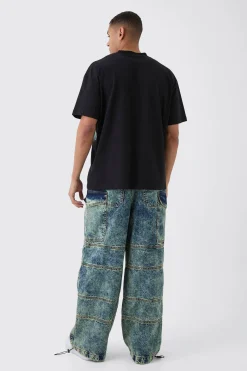 Parachute Rigid Vintage Wash Pocket Detail Jeans | BoohooMAN UK