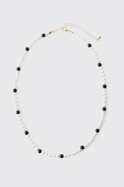 Pearl And Bead Necklace | BoohooMAN UK