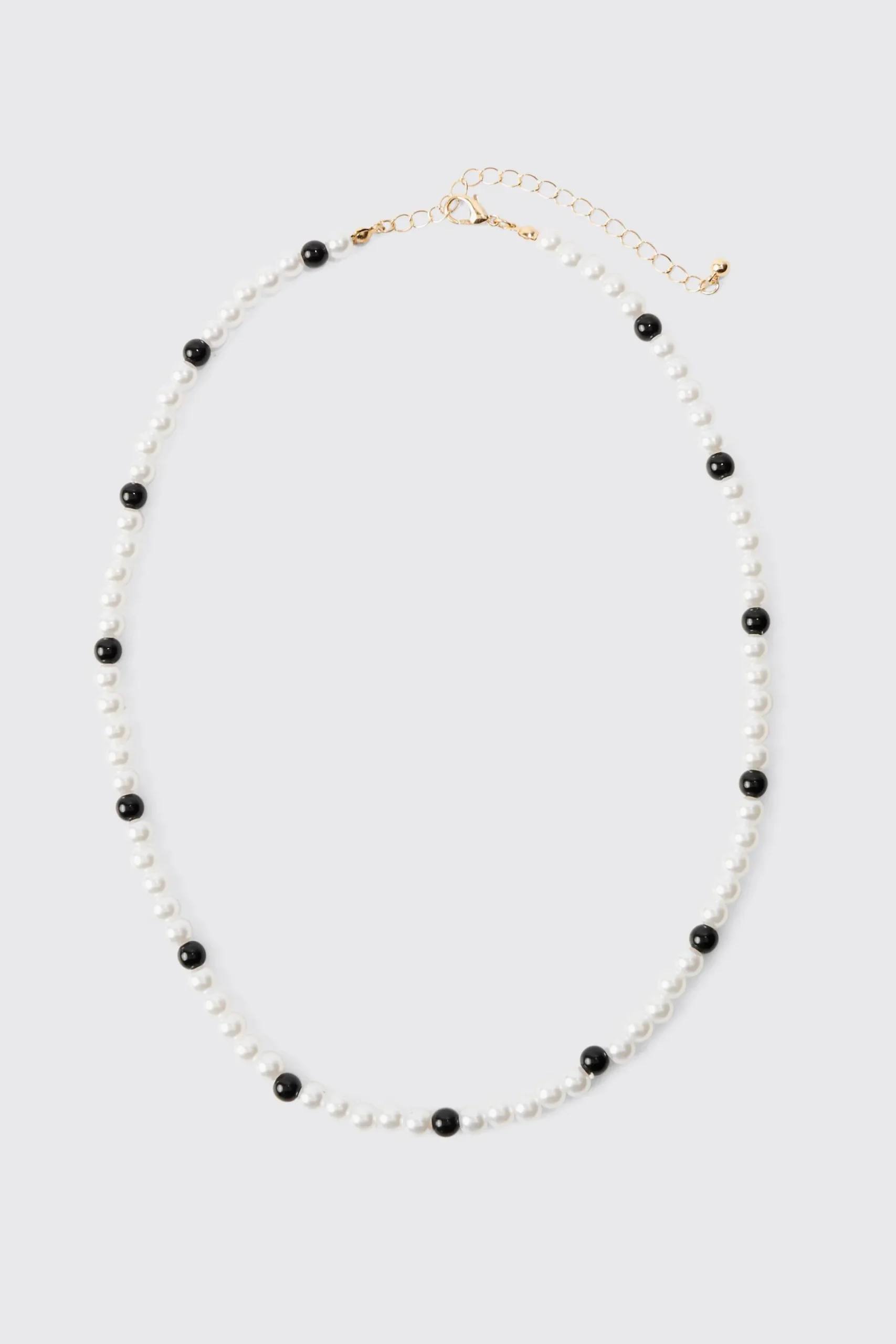 Pearl And Bead Necklace | BoohooMAN UK