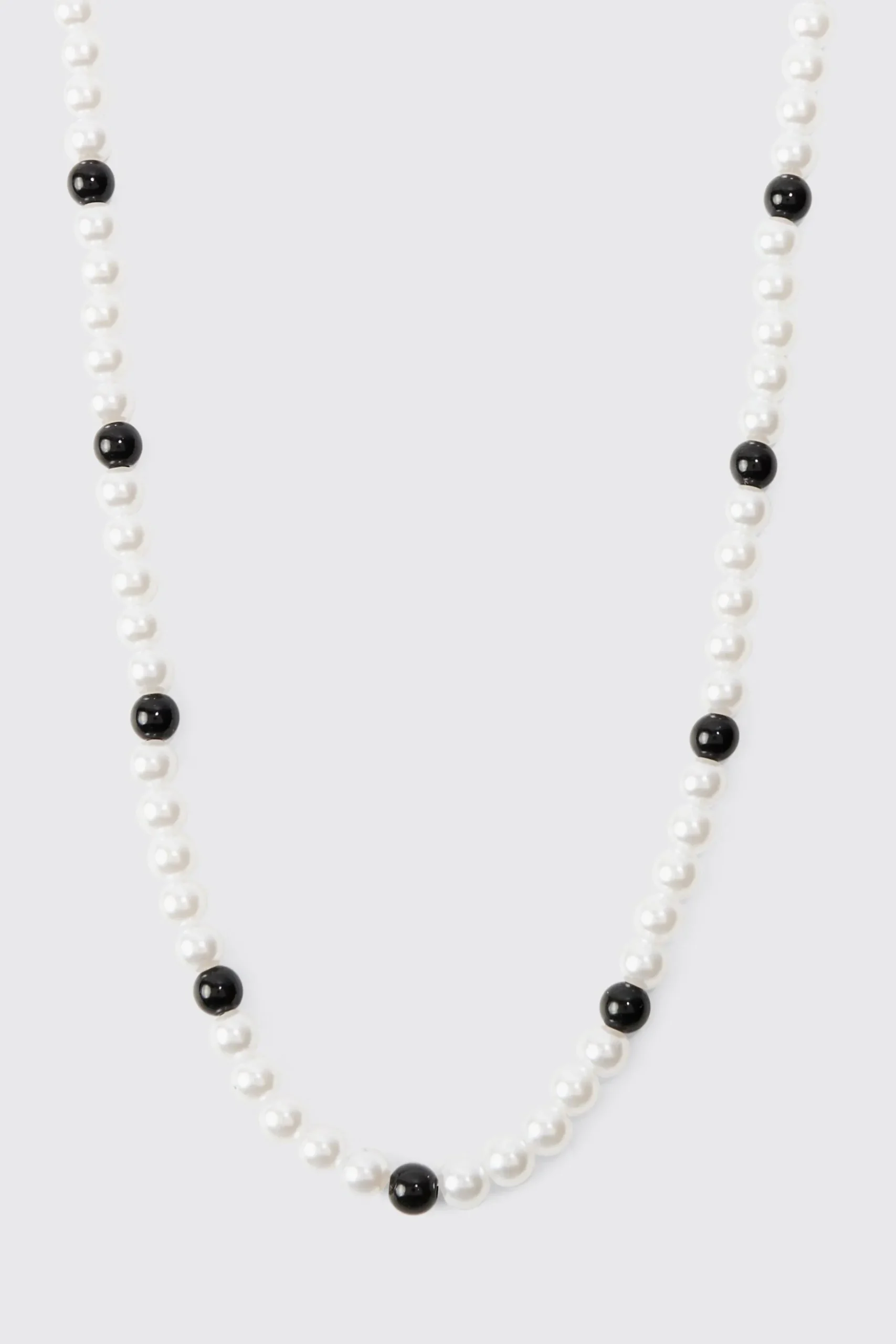 Pearl And Bead Necklace | BoohooMAN UK