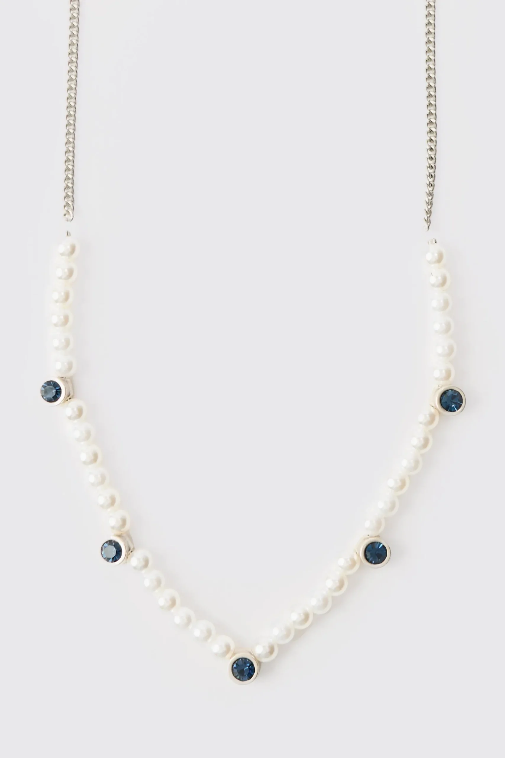 Pearl And Gem Necklace | BoohooMAN UK