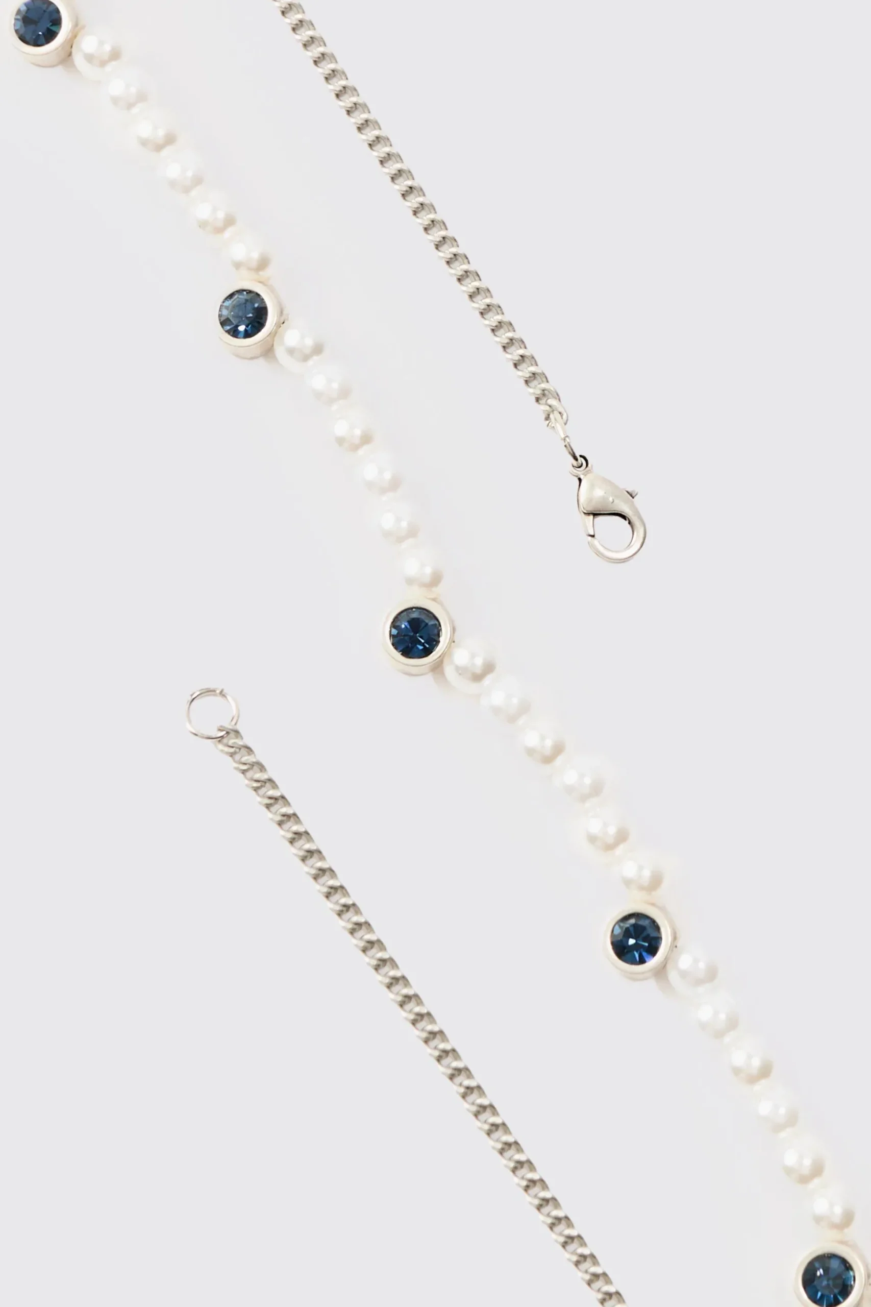 Pearl And Gem Necklace | BoohooMAN UK