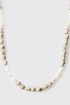 Pearl Bead Necklace | BoohooMAN UK