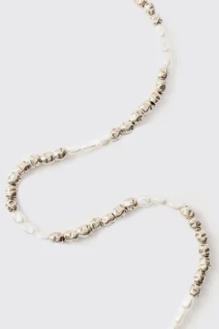 Pearl Bead Necklace | BoohooMAN UK