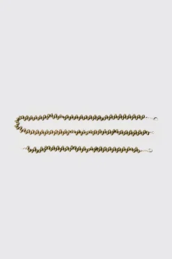 Pearl Bead Necklace & Bracelet Set In Green | BoohooMAN UK