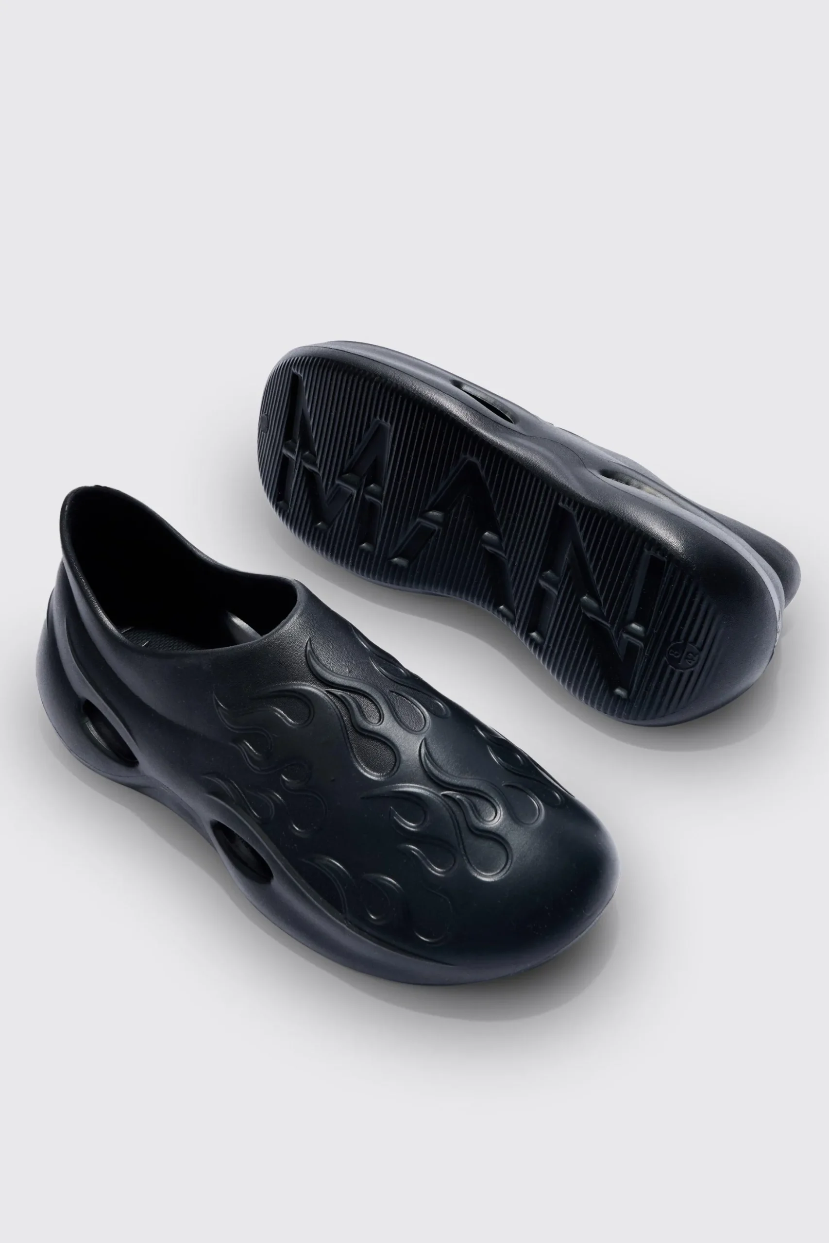 Perforated Flame Moulded Mule | BoohooMAN UK