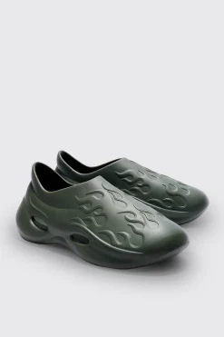 Perforated Flame Moulded Mule | BoohooMAN UK