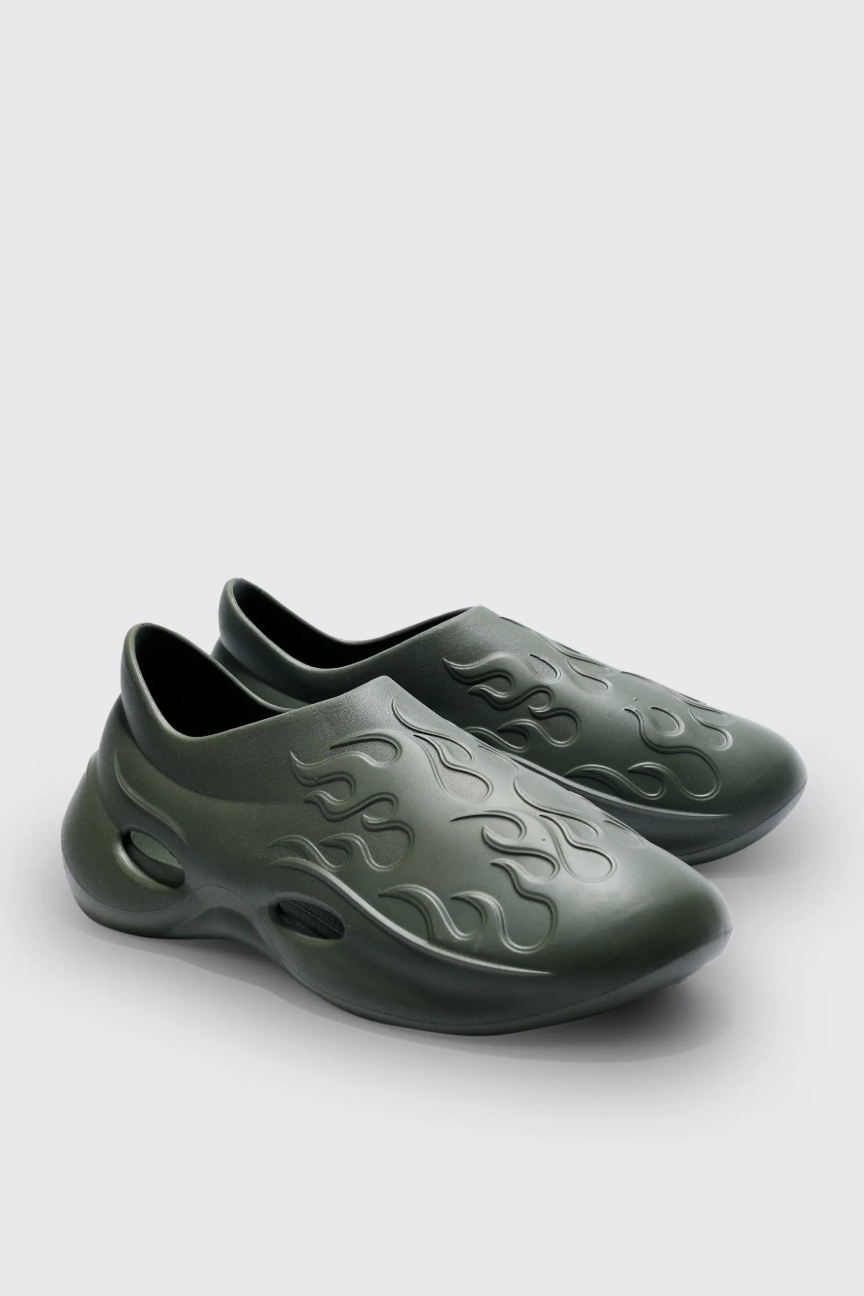 Perforated Flame Moulded Mule | BoohooMAN UK