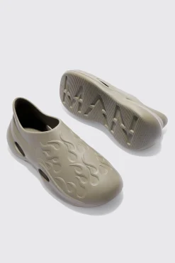 Perforated Flame Moulded Mule | BoohooMAN UK