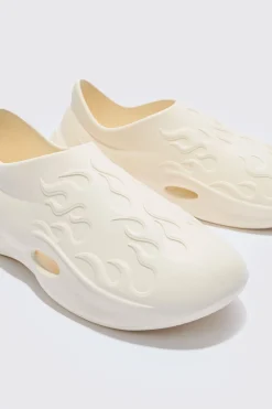 Perforated Flame Moulded Mule | BoohooMAN UK