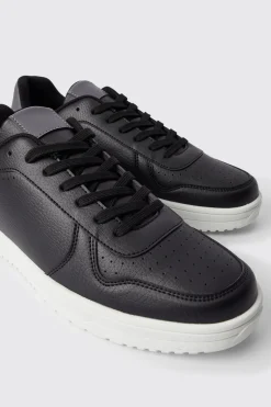 Perforated Panelled Trainers | BoohooMAN UK