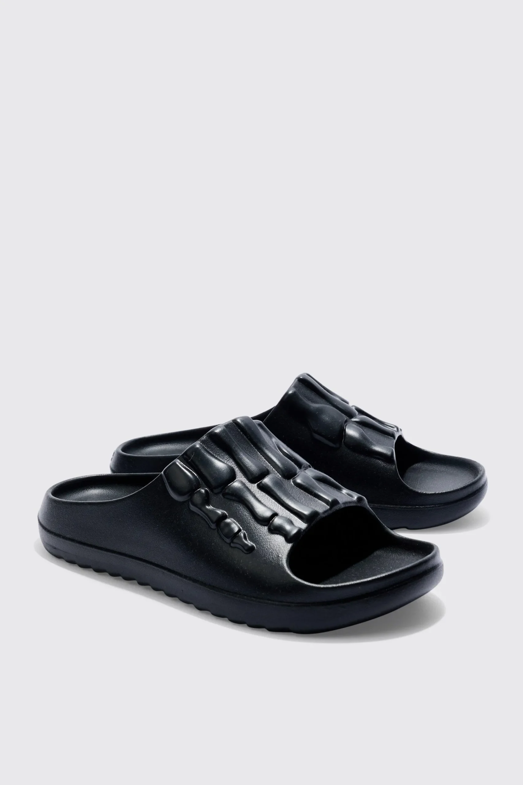 Perforated Skeleton Moulded Slider | BoohooMAN UK